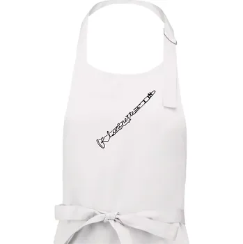 Kuchyňská zástěra Klarinet nápis - Dámská zástěra na vaření - Univerzální velikost ( Bílá )