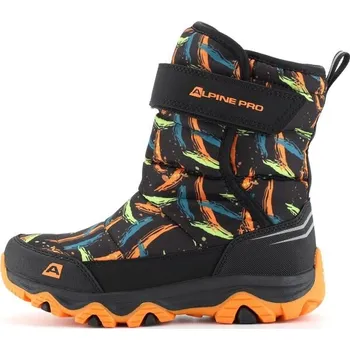 Chlapecká zimní obuv Dětská zimní obuv ALPINE PRO BENICO 35 Černá, Oranžová, Světle zelená, Modrá