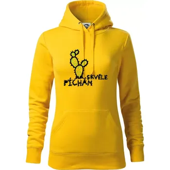 Dámská mikina Píchám skvěle - Mikina dámská Cape s kapucí - XS ( Žlutá )
