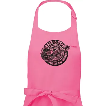 Kuchyňská zástěra Rock Is Dead 1 - Pánská zástěra na vaření - Univerzální velikost ( Růžová )