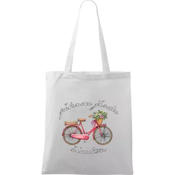 Pěknou jízdu životem bez věku - Taška bavlněná - 42 x 38 cm ( Bílá )