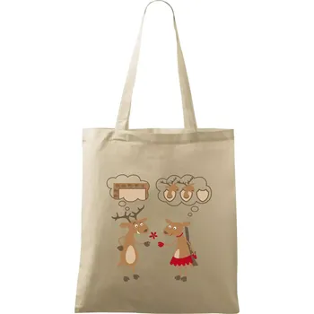 Nákupní taška Sobí láska (Hana-creative) - Taška bavlněná - 42 x 38 cm ( Naturální )