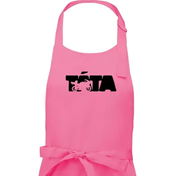 Kuchyňská zástěra Táta nápis - motorka supersport - Pánská zástěra na vaření - Univerzální velikost ( Růžová )