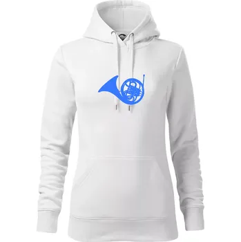 Dámská mikina Blue French Horn - Mikina dámská Cape s kapucí - XL ( Bílá )