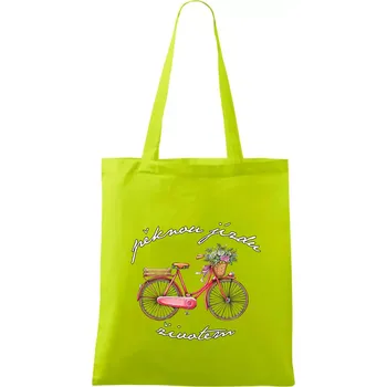 Pěknou jízdu životem bez věku - Taška bavlněná - 42 x 38 cm ( Limetková )