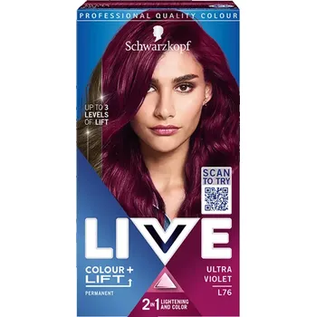 Barva na vlasy Schwarzkopf Barva na vlasy Live Colour + Lift L76 ultra violet