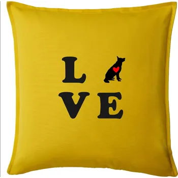 Polštář Love - Německý ovčák - Polštář 50x50 - 50x50 - Pouze potah ( Žlutá )