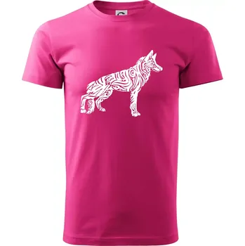 Pánská móda Německý ovčák - tattoo - Klasické pánské triko vyšší gramáže - M ( Purpurová )