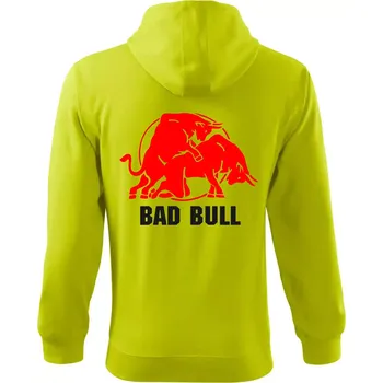 Pánská mikina Bad Bull - Mikina s kapucí na zip trendy zipper - S ( Limetková )