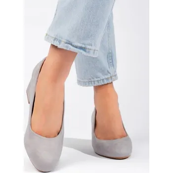 Dámské lodičky Trendy dámské šedé lodičky na širokém podpatku 36