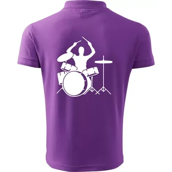 Pánská košile Bicí bubeník - Polokošile pánská Pique Polo 203 - M ( Fialová )
