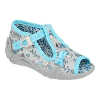 Dívčí bačkory 213P127 18 - dívčí bačkorky Befado šedé, kaktusy 213P127_21