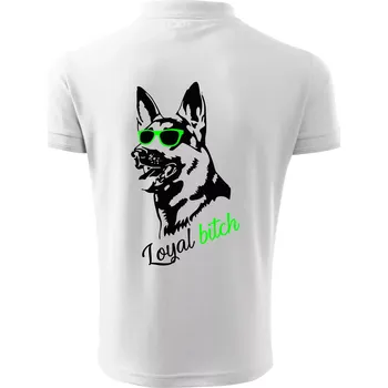 Pánská košile Německý ovčák - loyal bitch - Polokošile pánská Pique Polo 203 - 4XL ( Bílá )