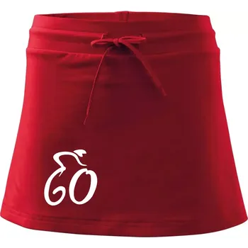Dámská sukně Cyklista slaví šedesátku (60) - Sportovní sukně - two in one - L ( Červená )