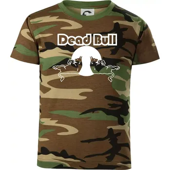 Chlapecké tričko Dead Bull obrys - Dětské maskáčové triko - 104-110cm / 3-4 roky ( Hnědý maskáč )