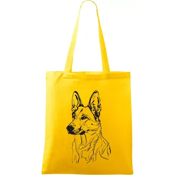 Německý ovčák černá kresba - Taška bavlněná - 42 x 38 cm ( Žlutá )