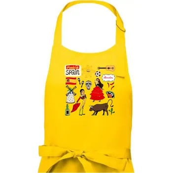 Kuchyňská zástěra Španělské ikony - Pánská zástěra na vaření - Univerzální velikost ( Žlutá )