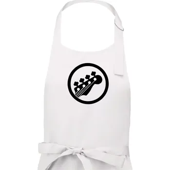 Kuchyňská zástěra Kytara kruh - Pánská zástěra na vaření - Univerzální velikost ( Bílá )