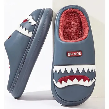 Dámské sandále Unisex domácí pantofle se žraločím motivem Barva: Modrá, Velikost: 46-47