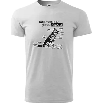 Německý ovčák - Anatomie - Triko extra velké (5-8XL) - 8XL ( Světlešedý Melír )