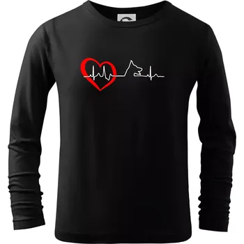 Německý ovčák ekg - Triko dětské Long Sleeve - 158 cm/12 let ( Černá )