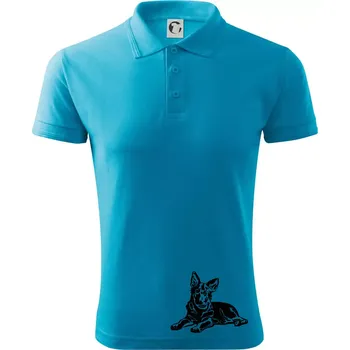 Pánská košile Německý ovčák - štěně - Polokošile pánská Pique Polo 203 - XL ( Světlý tyrkys )