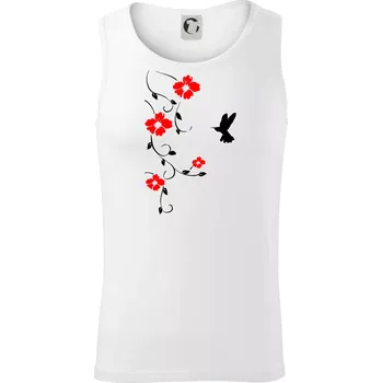 Pánské termoprádlo Květina a ptáček - Tílko pánské Core - L ( Bílá )