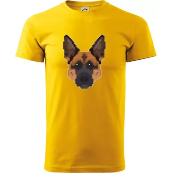 Pánské tričko Německý ovčák - Rozkostičkovaný - Triko extra velké (5-8XL) - 8XL ( Žlutá )