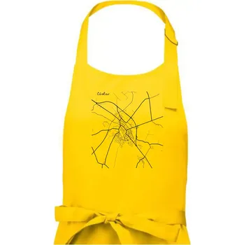 Kuchyňská zástěra Černobílá mapa Čáslav - Dámská zástěra na vaření - Univerzální velikost ( Žlutá )