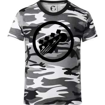 Chlapecké tričko Kytara kruh - Dětské maskáčové triko - 146 cm/10 let ( Šedý maskáč )