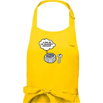 Kuchyňská zástěra A pak že na velikosti nezáleží - Dámská zástěra na vaření - Univerzální velikost ( Žlutá )