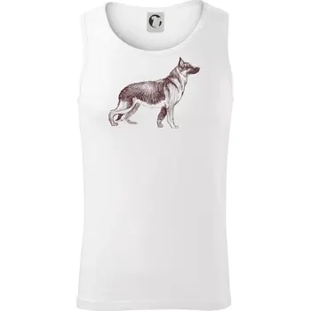 Pánské termoprádlo Německý ovčák - kreslený skica - Tílko pánské Core - XL ( Bílá )