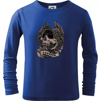 Chlapecké tričko Chopper kolo křídla - Triko dětské Long Sleeve - 146 cm/10 let ( Královská modrá )