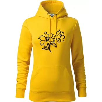 Dámská mikina Lilie černobílá - Mikina dámská Cape s kapucí - M ( Žlutá )