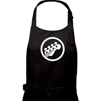 Kuchyňská zástěra Kytara kruh - Dámská zástěra na vaření - Univerzální velikost ( Černá )