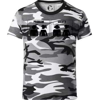 Chlapecké oblečení Problém - Music - Dětské maskáčové triko - 104-110cm / 3-4 roky ( Šedý maskáč )