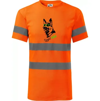 Pánské oblečení Německý ovčák - loyal bitch - Triko reflexní - HV PROTECT - S ( Neonově oranžová )