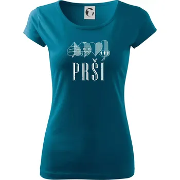 Prší - nápis - Dámské triko Pure - 3XL ( Petrolejová )