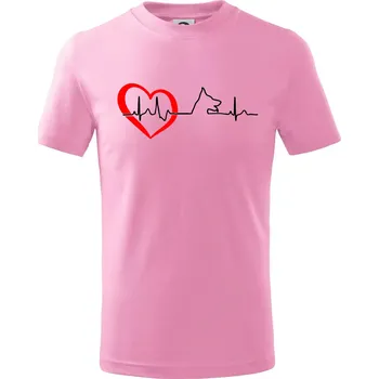 Chlapecké tričko Německý ovčák ekg - Tričko dětské bavlněné - 104-110cm / 3-4 roky ( Růžová )