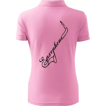 Saxophone nápis - Polokošile dámská Pique Polo - XS ( Růžová )