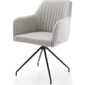 Jídelní židle DELIFE Jídelní židle Greg-Flex Stripes světle šedá křížová podnož zúžená černá taštičkové pružiny