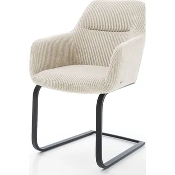 Jídelní židle DELIFE Jídelní židle Pejo-Flex plyšový manšestr béžová jídelní židle plochá černá taštičkové pružiny