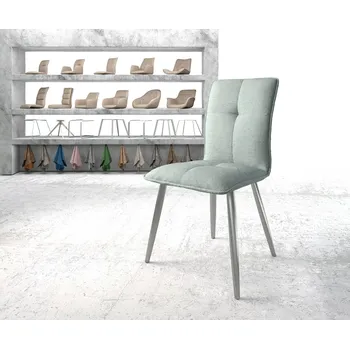 Jídelní židle DELIFE Jídelní židle Maddy-Flex pruhy mint 4-nohá zúžená nerezová ocel