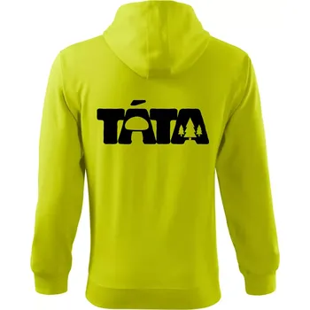 Pánská mikina Táta nápis - houbař - Mikina s kapucí na zip trendy zipper - 3XL ( Limetková )