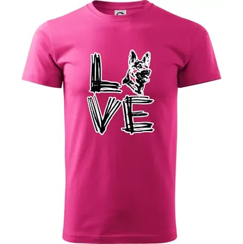 Německý ovčák love - Klasické pánské triko vyšší gramáže - XS ( Purpurová )