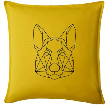 Polštář Německý ovčák - Geometrie - Polštář 50x50 - 50x50 - Pouze potah ( Žlutá )