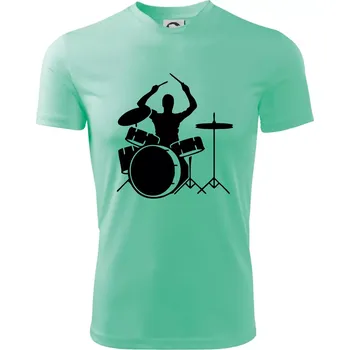 Chlapecké tričko Bicí bubeník - Dětské triko sportovní (dresovina) - 158 cm/12 let ( Mátová )