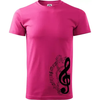 Pánská móda Houslový klíč a noty - Klasické pánské triko vyšší gramáže - L ( Purpurová )