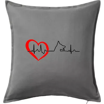 Polštář Německý ovčák ekg - Polštář 50x50 - 50x50 - Pouze potah ( Tmavě šedý melír )