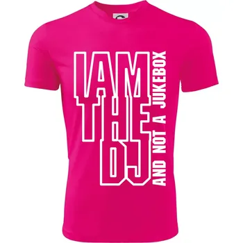 Chlapecké tričko Iam the dj and not a jukebox na výšku - Dětské triko sportovní (dresovina) - 122 cm/6 let ( Neon Pink )